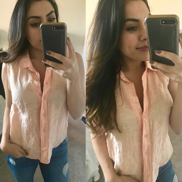 Tops - Coral tank button down Tops - Coral tank button down